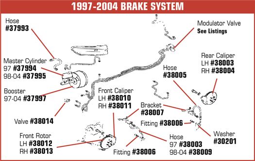 C5 1997-2004 Chevrolet Corvette Power Brake Booster Vacuum Hose. - 25796198 - General Motors diagram
