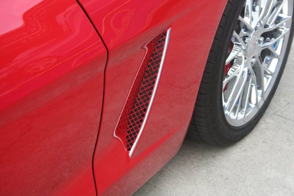Black Rear Side Fender Vents For Corvette C6 2005-2013 (2-Piece Set)