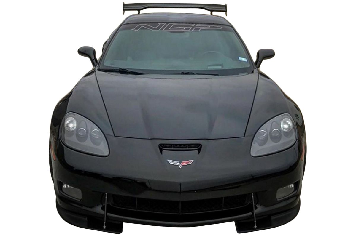 2005-2013 Chevrolet Corvette Unpainted ZR1 Style Front Splitter - Aggressive Split Version - Choose - Auto Accessories America