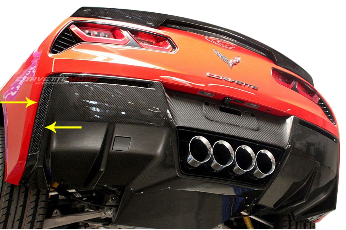 C7 2014-2019 Chevrolet Corvette Hydro Carbon GM Rear Valance Vents ...