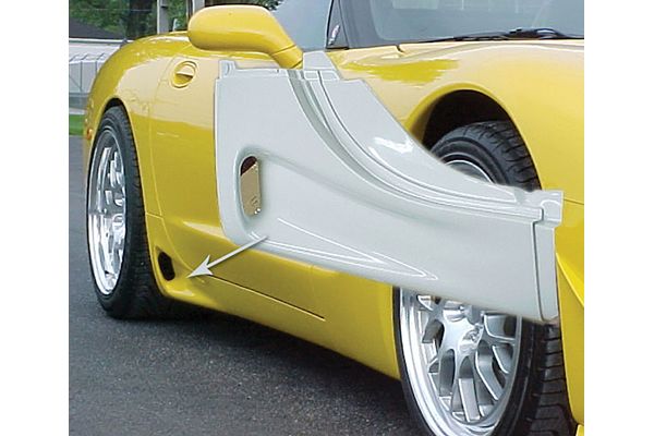 Universal 2m Carbon Fiber Look Side Skirt Extensions - Fits Chevy Corvette C5 C6 Z06 & Most Sedans/Coupes