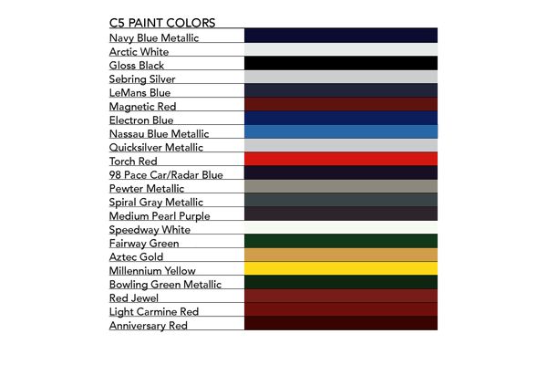 2004 corvette color codes