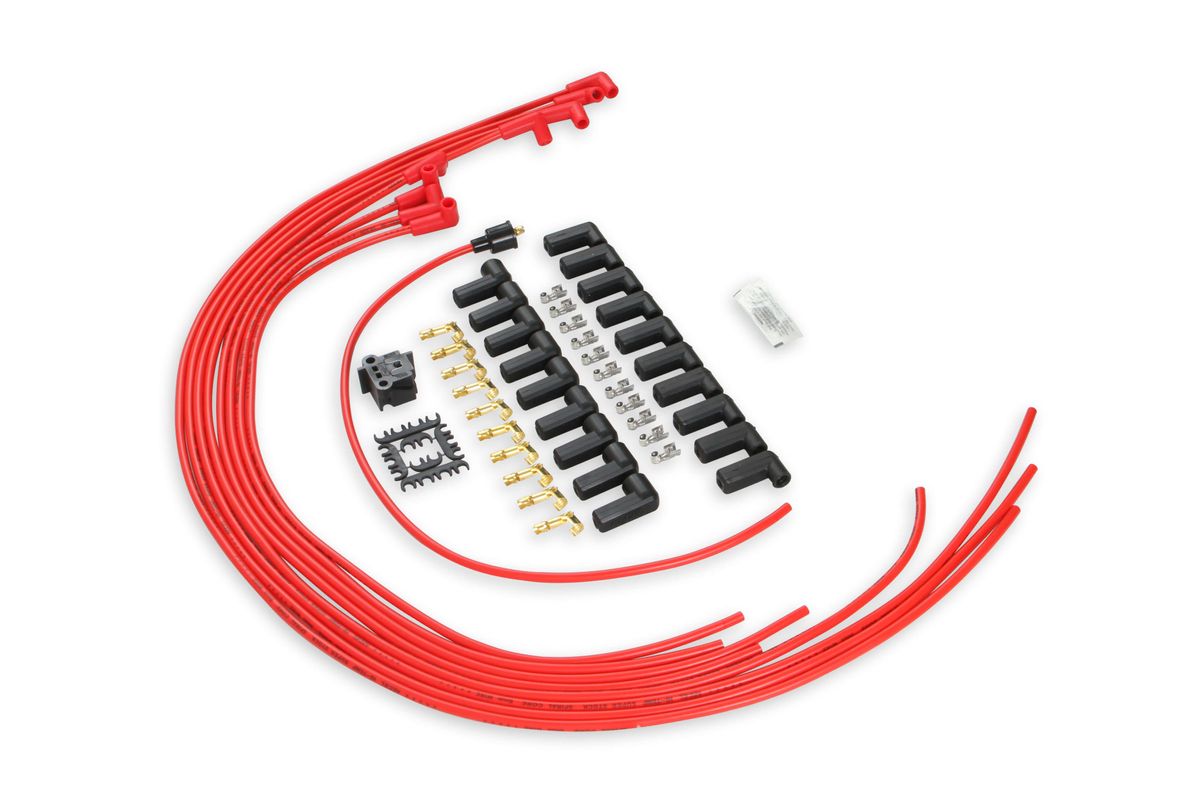 1953-2021 8mm Spark Plug Wire Set W/90 Degree Boots - Red - ACCEL  Performance