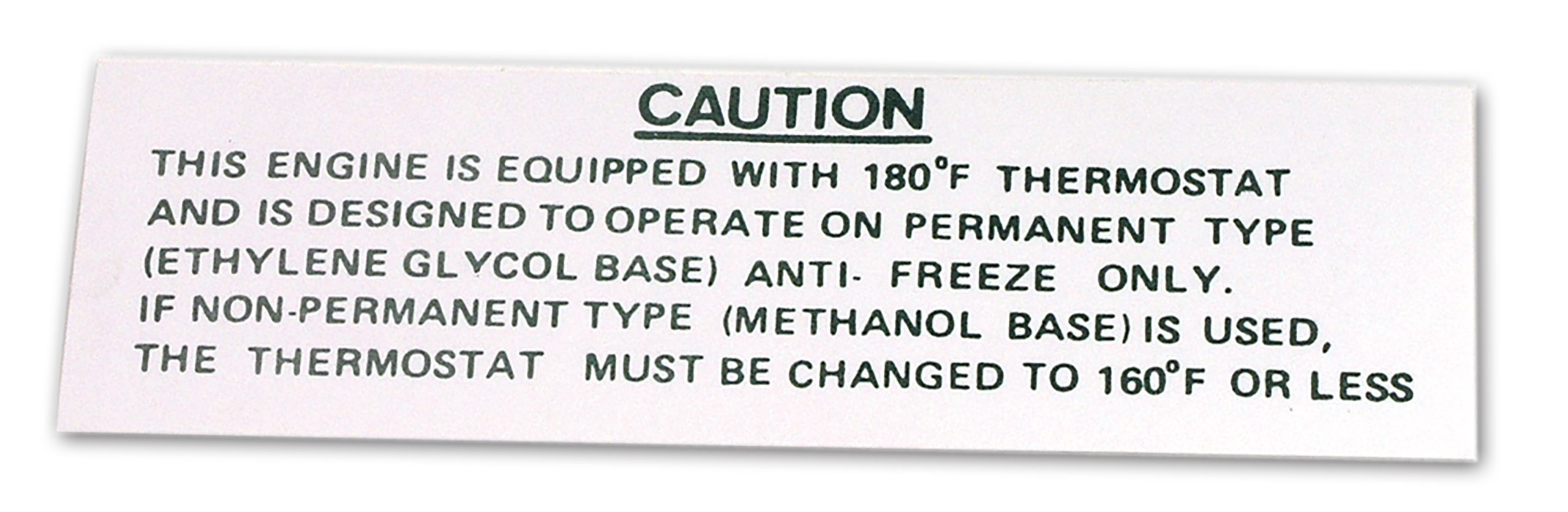 C2 1963 Chevrolet Corvette Decal. Caution Rear Of Expansion Tank - Auto Accessories of America