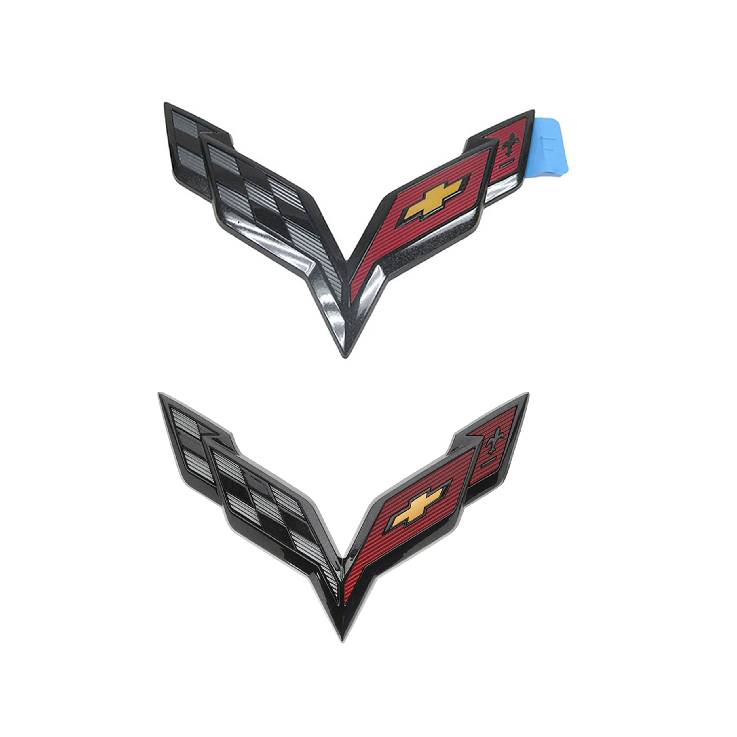 C7 2014-2019 Chevrolet Corvette Cross Flag Emblems - Choose Application - Auto Accessories Of America