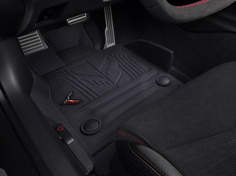 Corvette Premium Garage Floor Mat with Crossed Flags Logo - 66x 20 - –