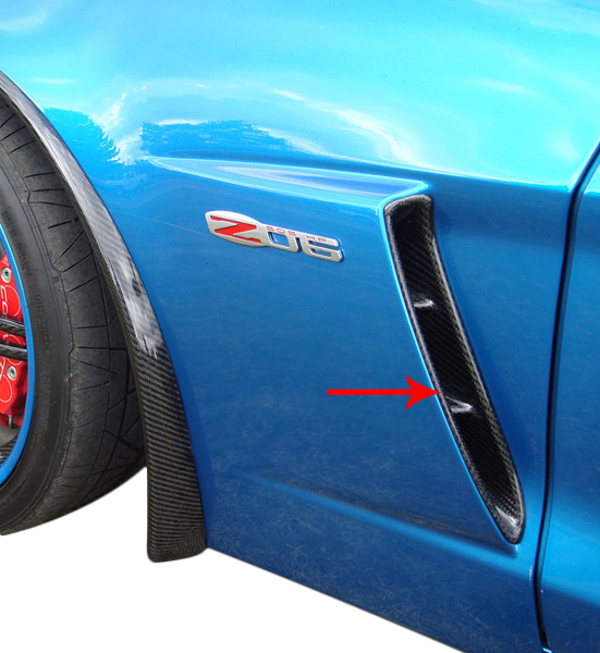 C6 2006-2013 Chevrolet Corvette Hydro Carbon Fiber Front Fender Duct Inserts - Choose Finish - General Motors