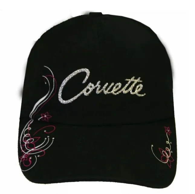 1953-2023 Chevrolet Ladies Glitter Corvette Script Cap - Choose Color - Auto Accessories Of America