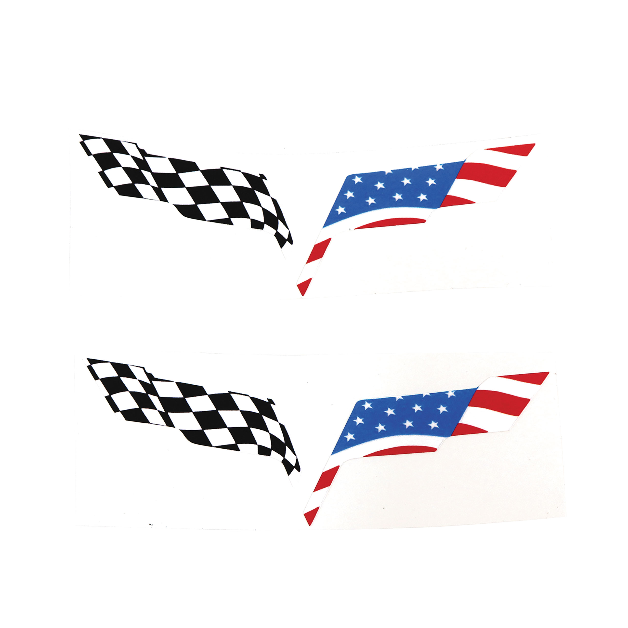 C6 2005-2013 Chevrolet Corvette USA Flag Emblem Overlay Decals - Pair - Choose Finish - CA