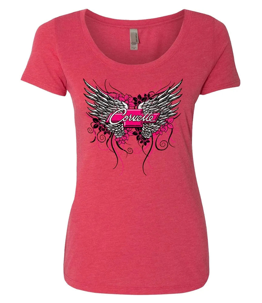 1953-2023 Chevrolet Ladies Corvette Wings Tee - Choose Size - Auto Accessories Of America