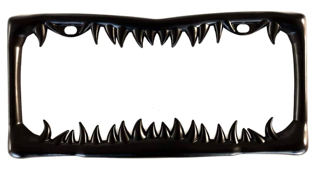 1953-2023 Chevrolet Corvette Black Shark Tooth License Plate Frame - Auto Accessories Of America