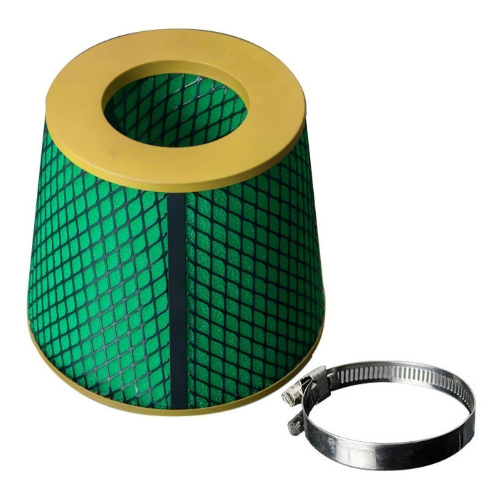 1953-2023 Green Foam Race Performance Dry High Flow Cone Air Filter - Oil Free 3.5in - Auto Accessories Of America