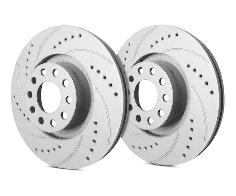 1963-1982 Chevrolet Corvette Drilled & Slotted Rotors W/Gray ZRC - Choose Application - SP Performance Rotors