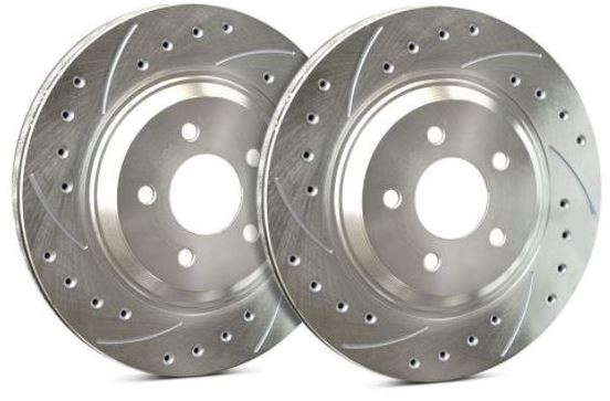 C4 1984-1988 Chevrolet Corvette Drilled & Slotted Rotors W/Silver Zinc Plating - Choose Application - SP Performance Rotors