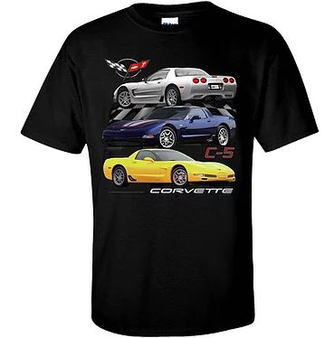 C5 1997-2004 Chevrolet Corvette Best Models Black T-Shirt - Choose Size - Auto Accessories Of America
