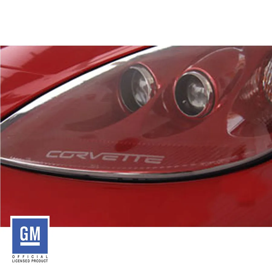 C6 2005-2013 Chevrolet Headlight Vinyl Decals - Corvette Script - Choose Color - CA