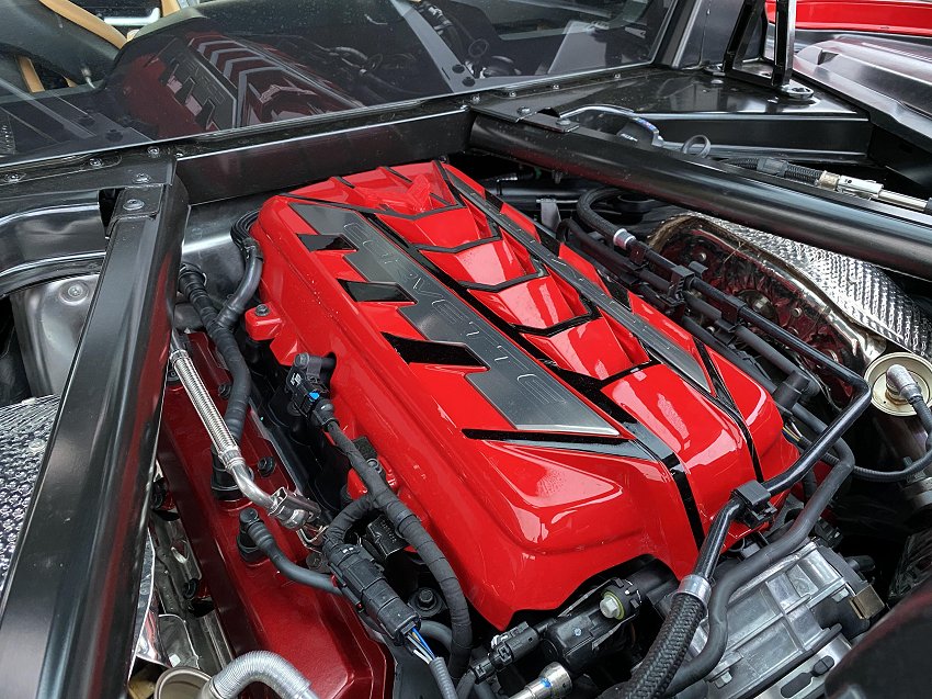 LT2 Engine Cover, Edge Red, C8 Corvette, ACS Composite