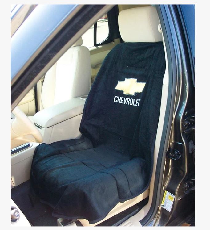 1953-2023 Corvette Front Seat Towel W/Chevrolet Logo - Choose Color - Seat Armour