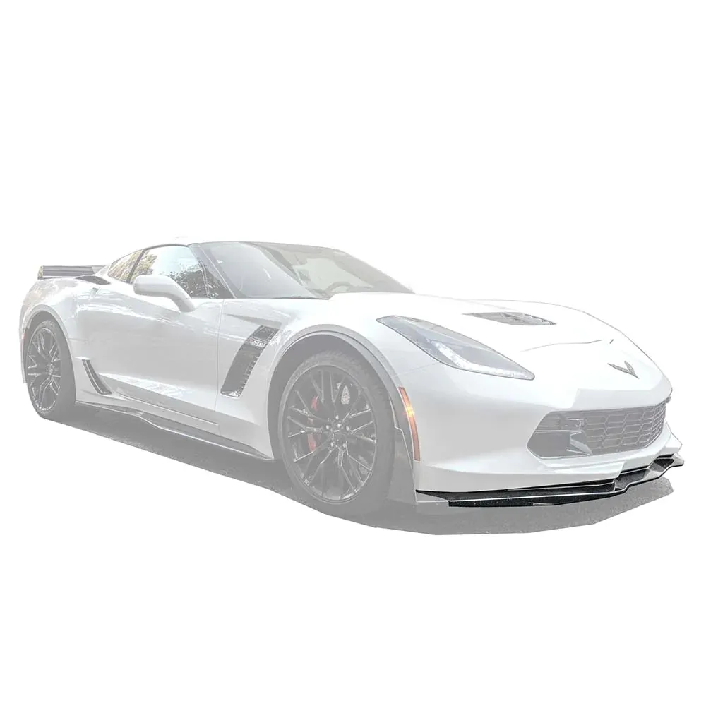 C7 2014-2019 Chevrolet Corvette Stage 2 Central Front Splitter - Carbon Flash - EOS