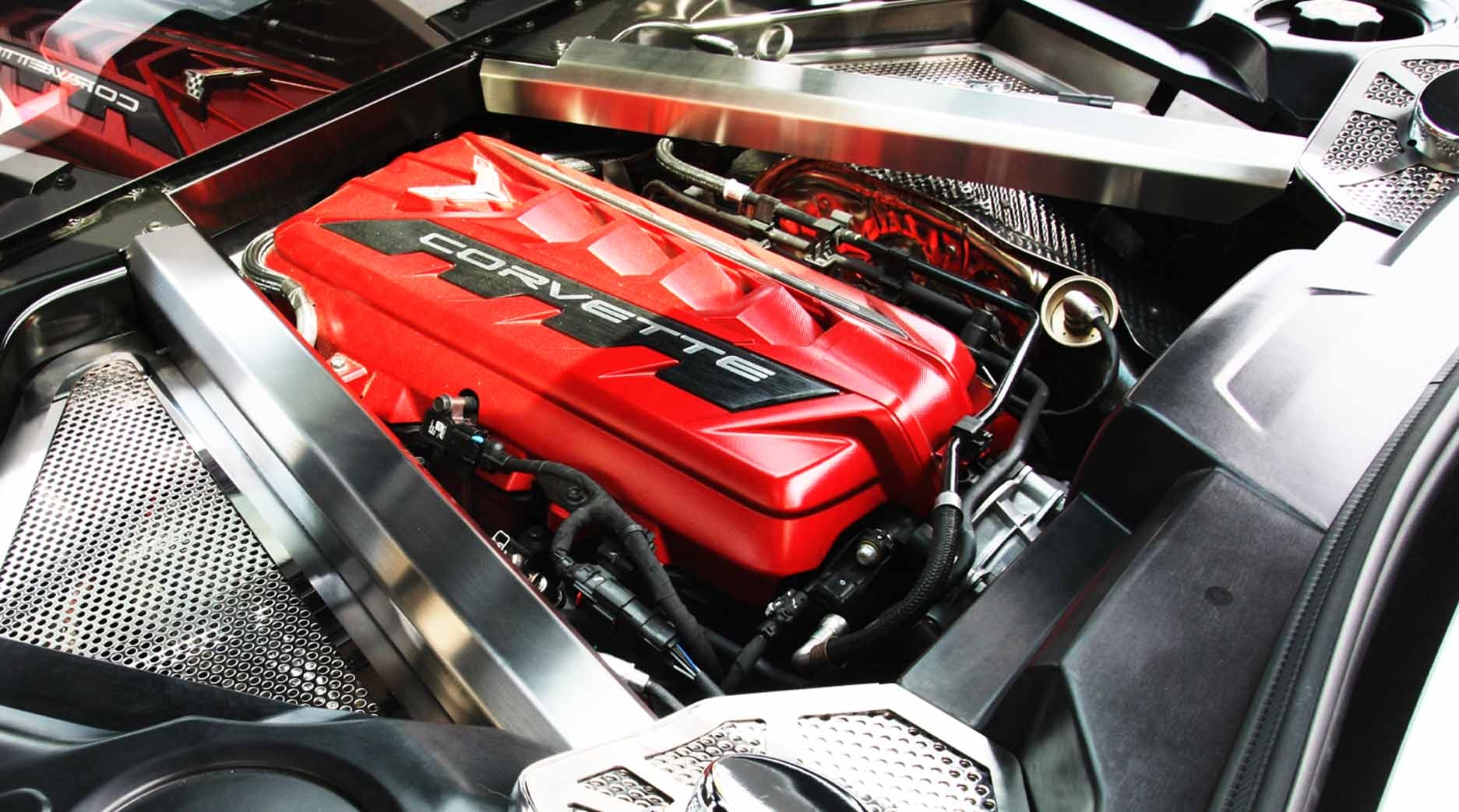 C8 2020-2024 Chevrolet Corvette Gloss Hydro Carbon Rear Crossmember Covers - ACC-883025 - American Car Craft