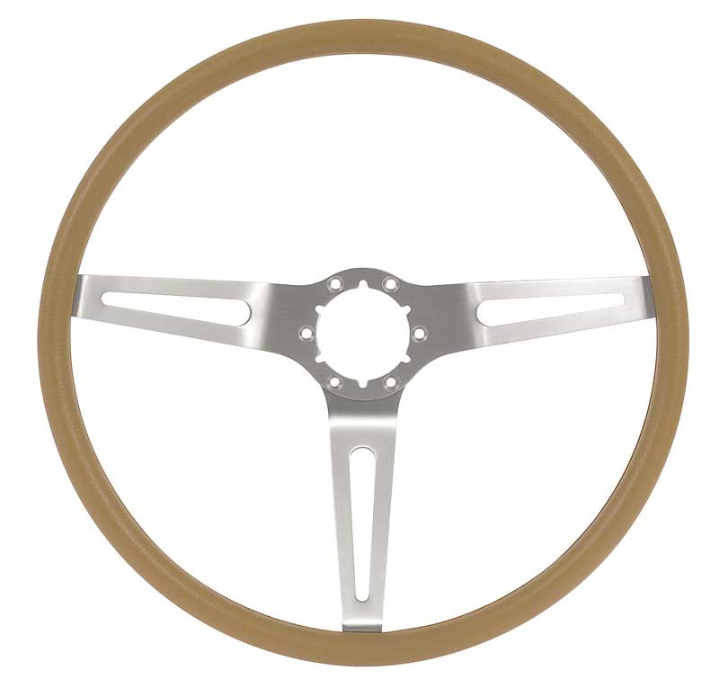 1963-1975 Chevrolet Corvette Comfort Grip Cushioned Steering Wheel - 3-Spoke - Silver - Saddle Grip - 153920 - OER