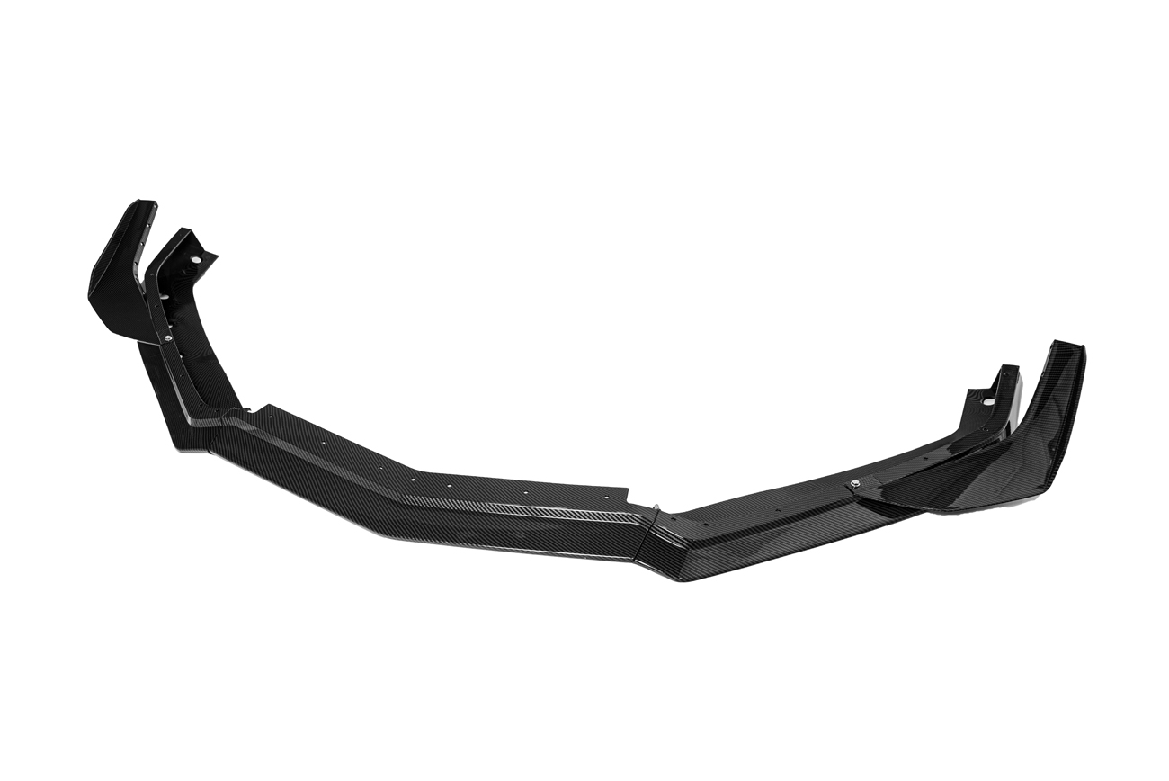 C8 2020-2026 Chevrolet Corvette Hydro Carbon Fiber Z06/Z07 Style Performance 3-Piece Front Splitter & Canards - EOS