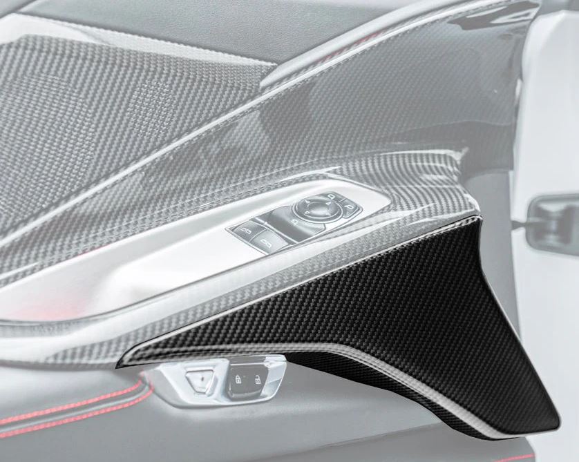 C8 2020-2024 Chevrolet Corvette Carbon Fiber Window Panel Trim Covers - Pair - EOS