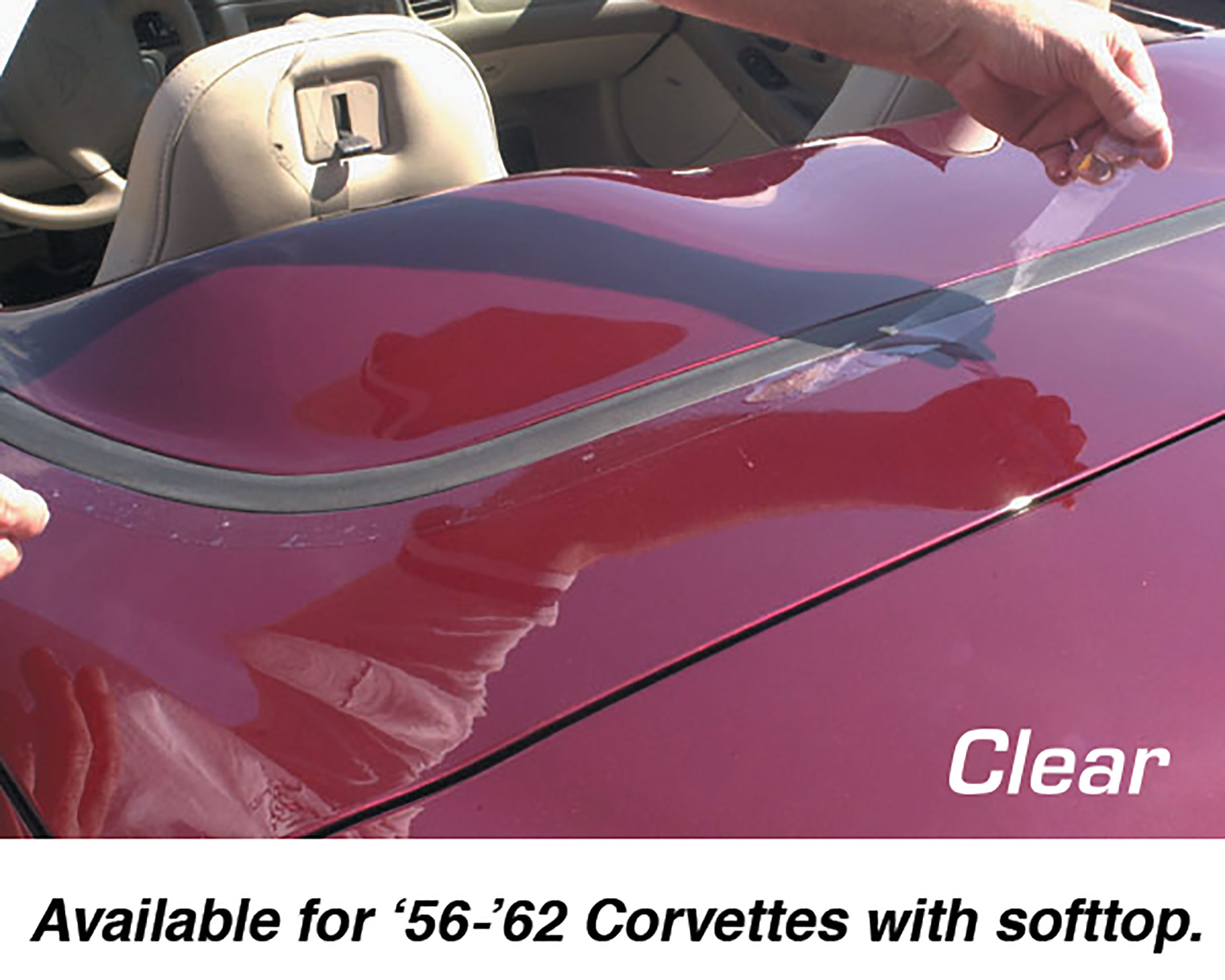 C1 1956-1962 Chevrolet Corvette Deck Lid Protector. Softtop Clear - CA