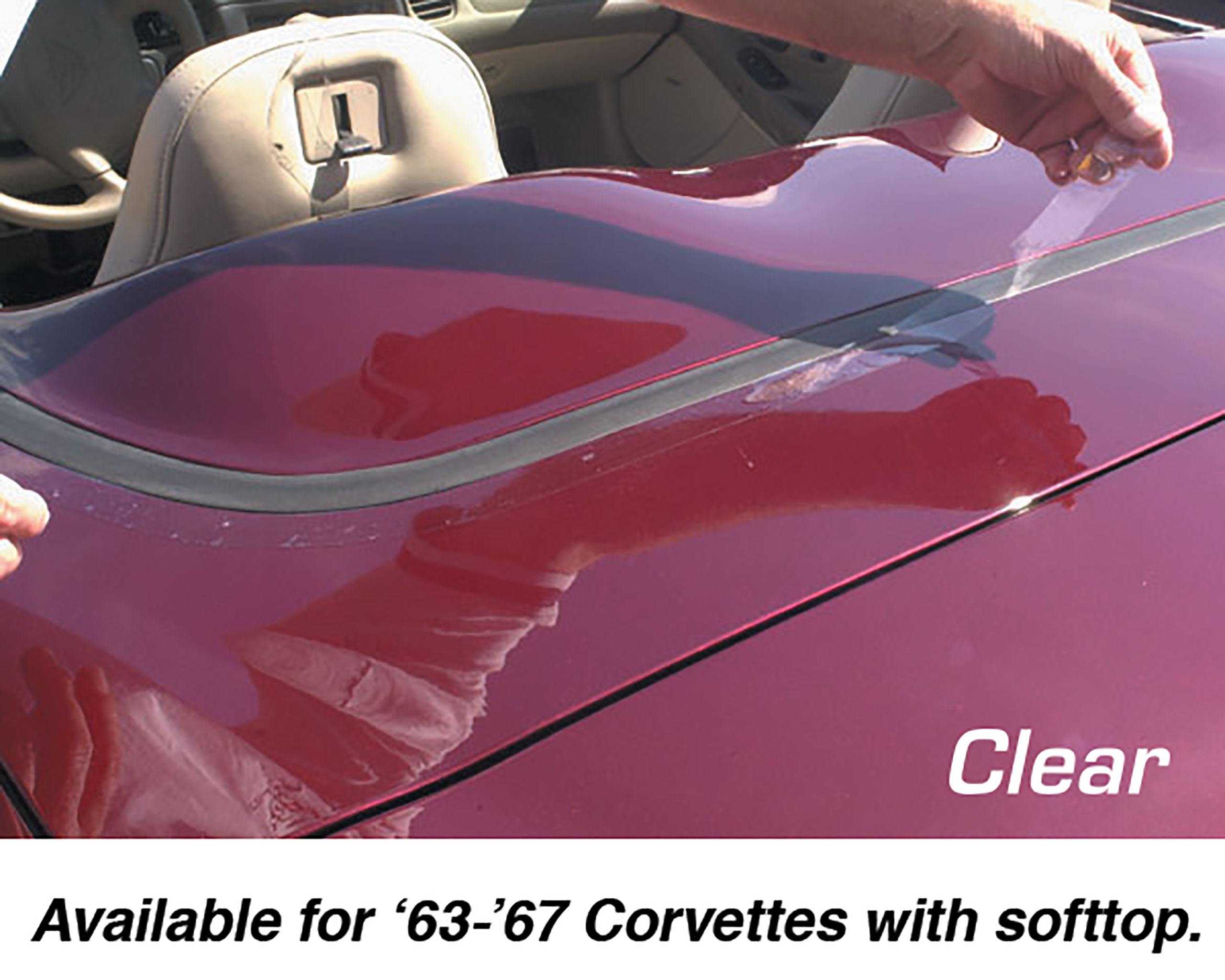 C2 1963-1967 Chevrolet Corvette Deck Lid Protector. Softtop Clear - CA
