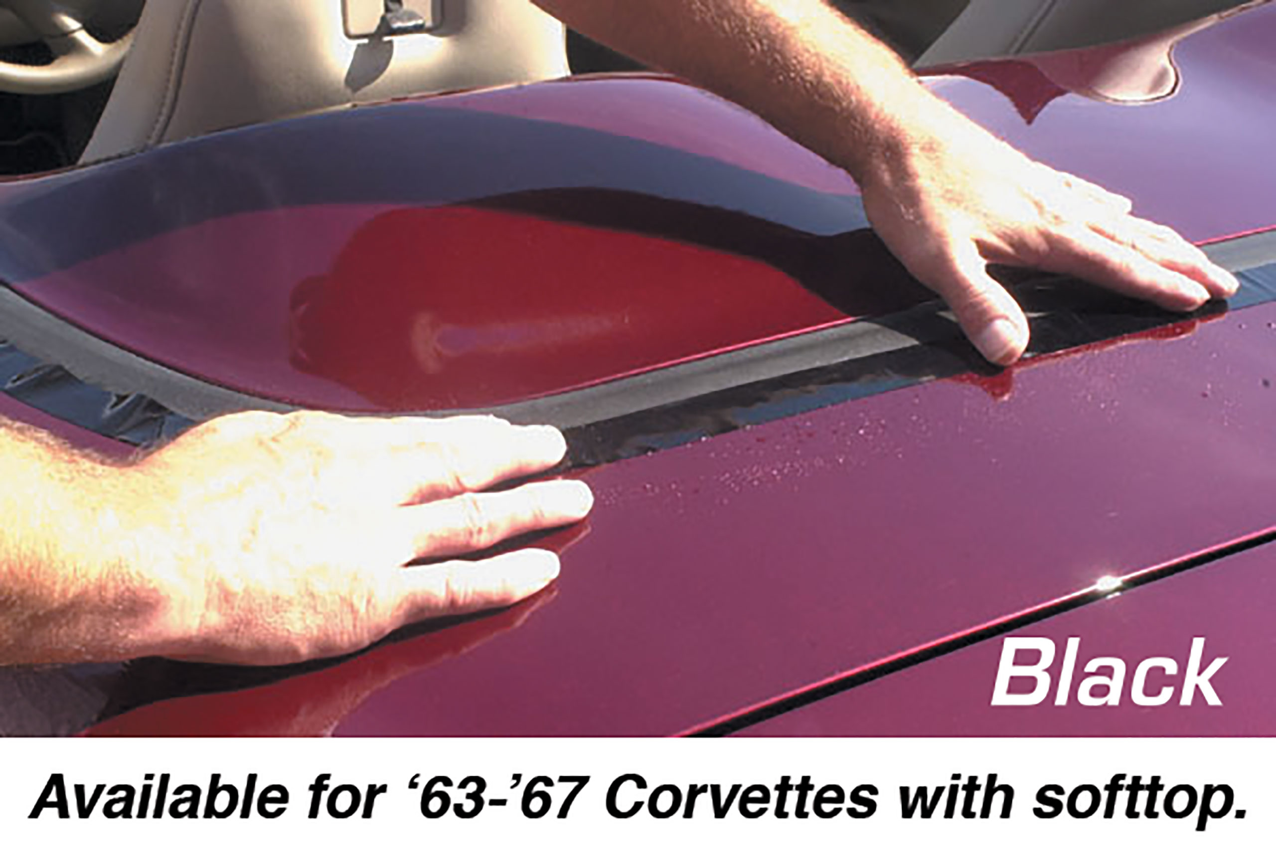 C2 1963-1967 Chevrolet Corvette Deck Lid Protector. Softtop Black - CA