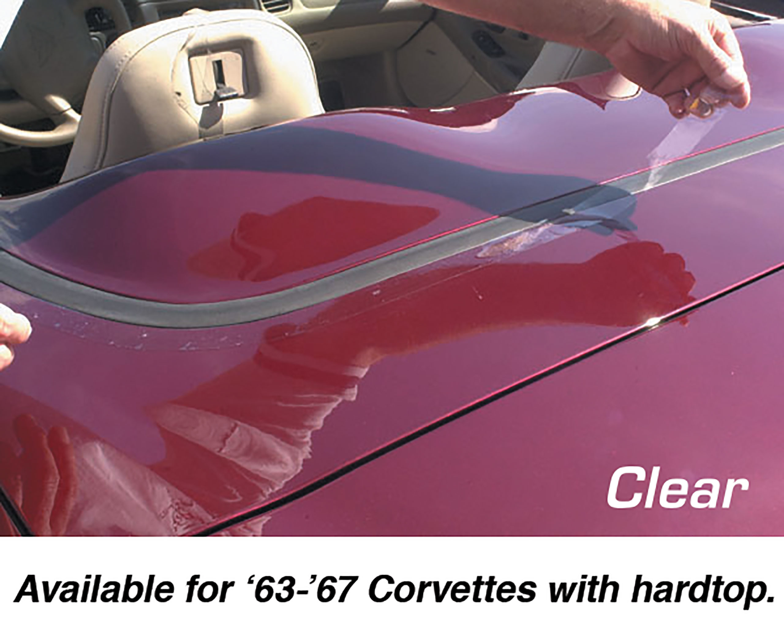 C2 1963-1967 Chevrolet Corvette Deck Lid Protector. Hardtop Clear - CA