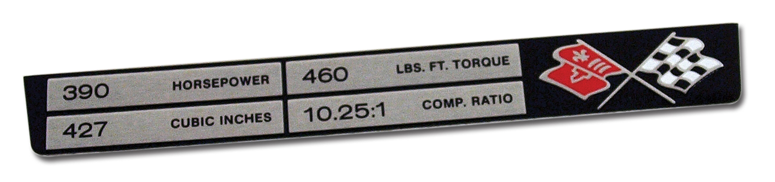 C3 1969 Chevrolet Corvette Console Data Plate. 427/390 - Trim Parts