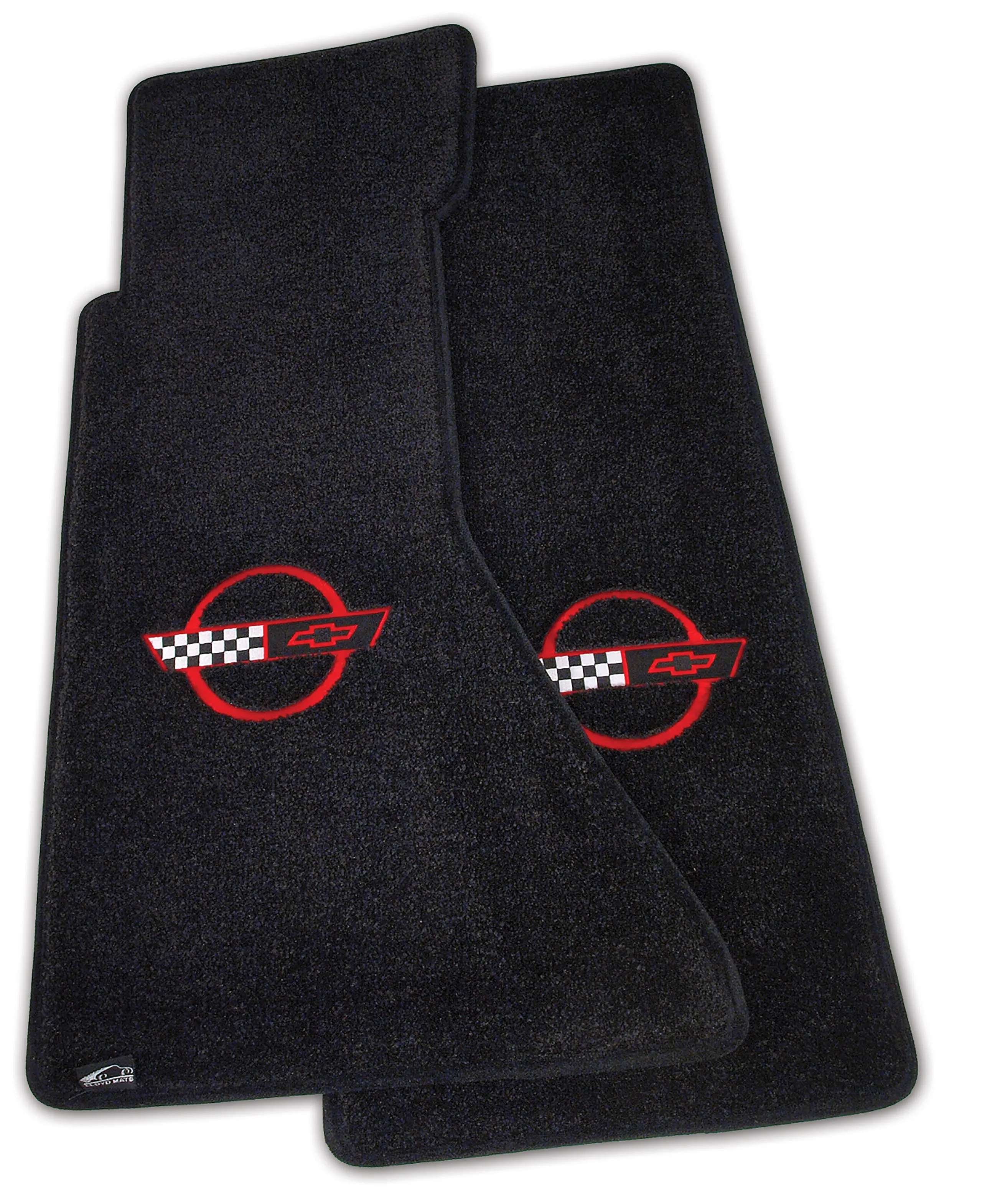 C4 1991-1996 Chevrolet Corvette Floor Mats W/1991-96 Style Red C4 Logo - Choose Color & Material - Lloyd Design Corp