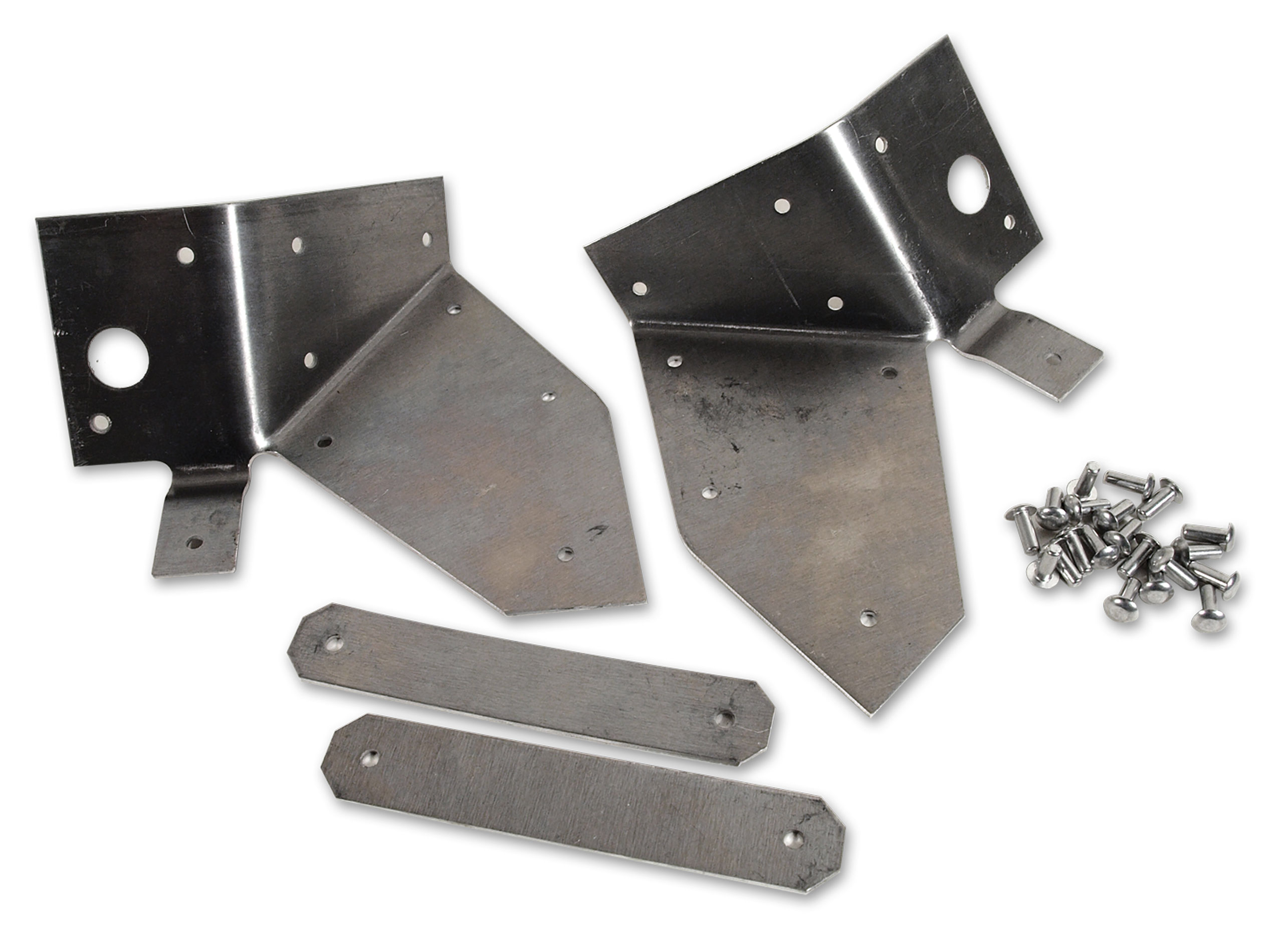 C1 1956-1958 Chevrolet Corvette Body Mount Reinforcements. Front W/Strap Aluminum - Auto Accessories of America