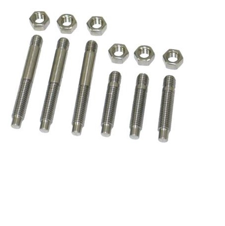 1957-1978 Chevrolet Corvette Exhaust Manifold Studs. W/Nuts - Stainless Steel 12pc - CA