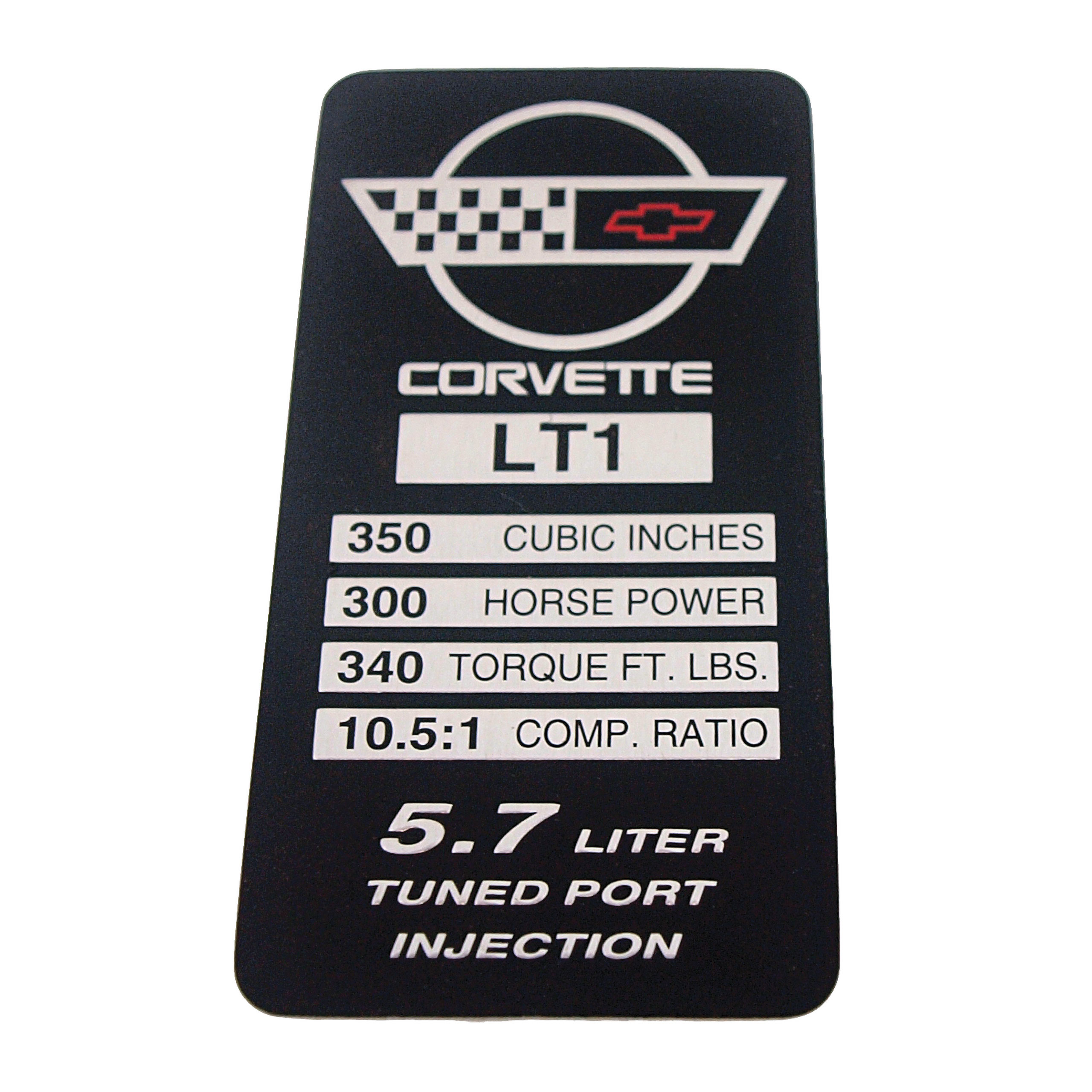 Corvette America 1993-1996 Chevrolet Corvette Console Dataplate - LT1