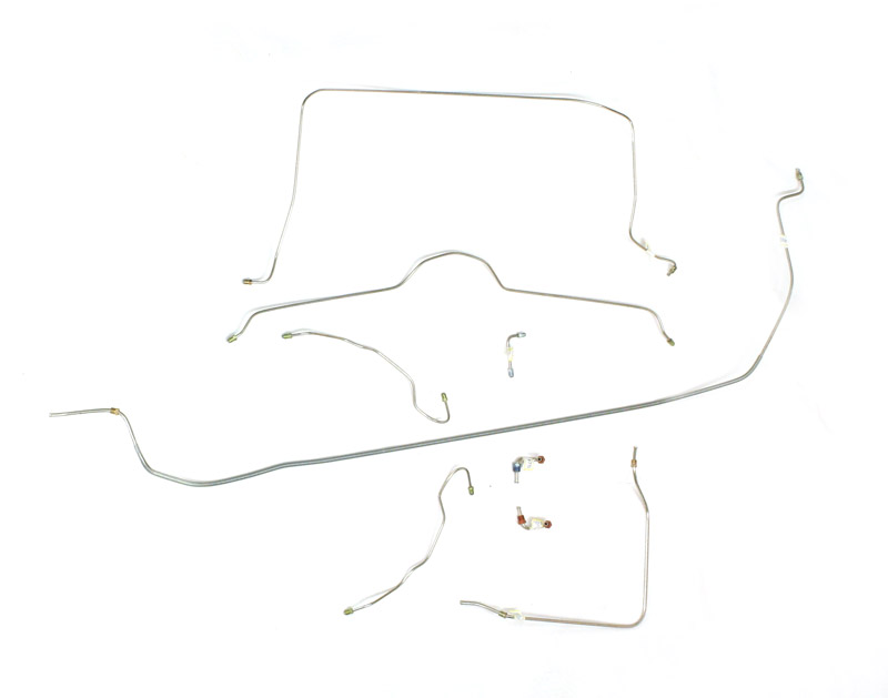 C3 1968 Chevrolet Corvette Brake Line Set. Stainless Steel W/O Power Brake - Corvette Stainless Steel Brakes