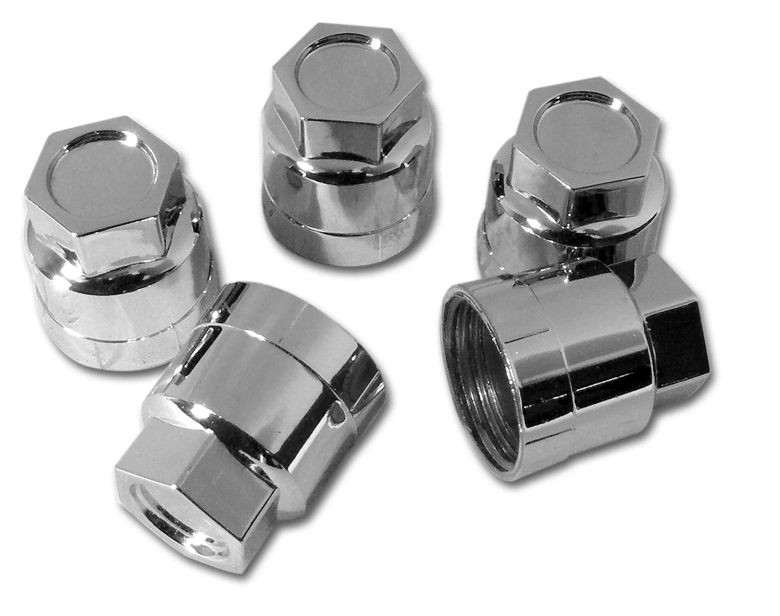 C4 1985-1996 Chevrolet Corvette Lug Nut Covers. Chrome 5 Piece Set - CA