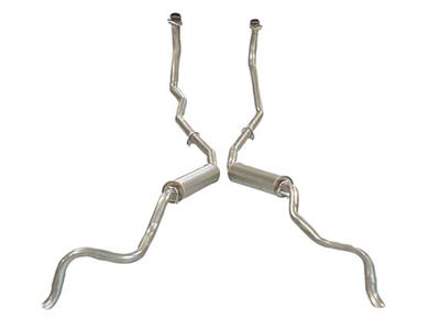 C1 1961-1962 Chevrolet Corvette Exhaust System - Low Horsepower 1X4 - 2 Inch W/Off-Road Mufflers - Auto Accessories of America