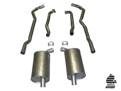 C3 1973 Chevrolet Corvette Exhaust System - 454 4-Speed 2.5 Inch W/Separate Secondary Pipe & Mufflers - Auto Accessories of America