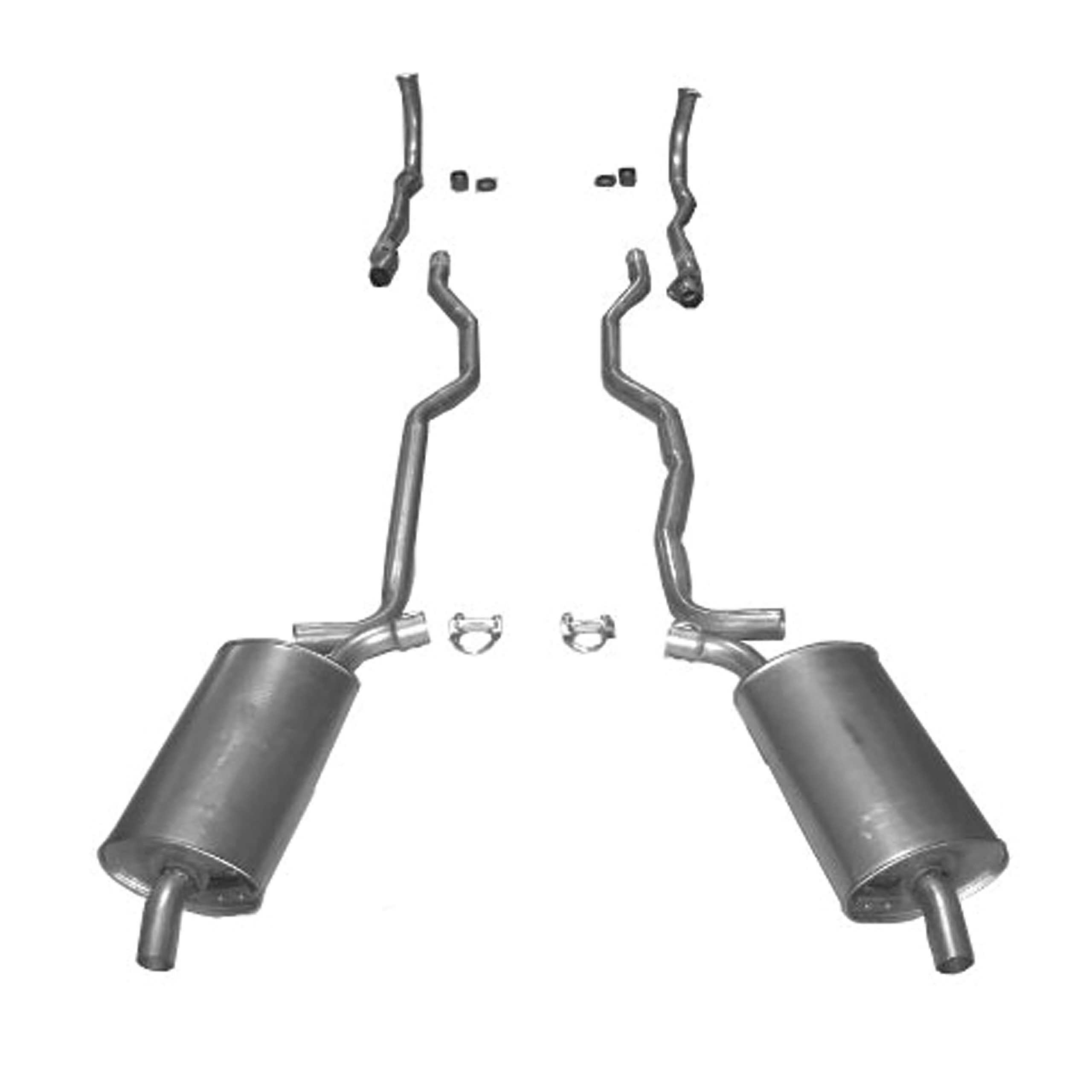 C2 1963 Chevrolet Corvette Exhaust System - 2.5 Inch - Manual W/Separate Secondary Pipe & Muffler - Auto Accessories of America