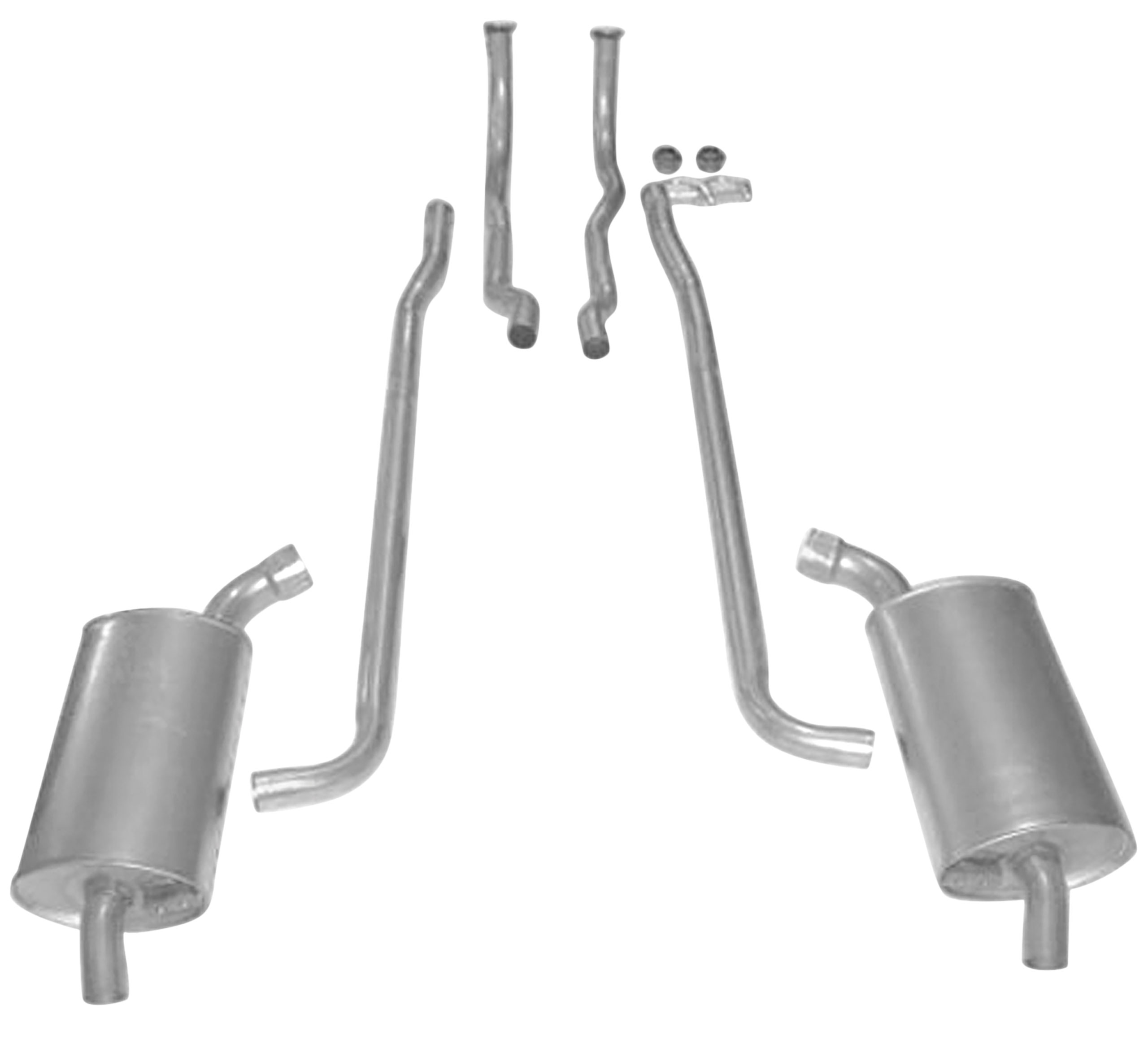 C2 1964-1965 Chevrolet Corvette Exhaust System - 2.5 Inch Complete Aluminized HP W/Manual Transmission - Auto Accessories of America