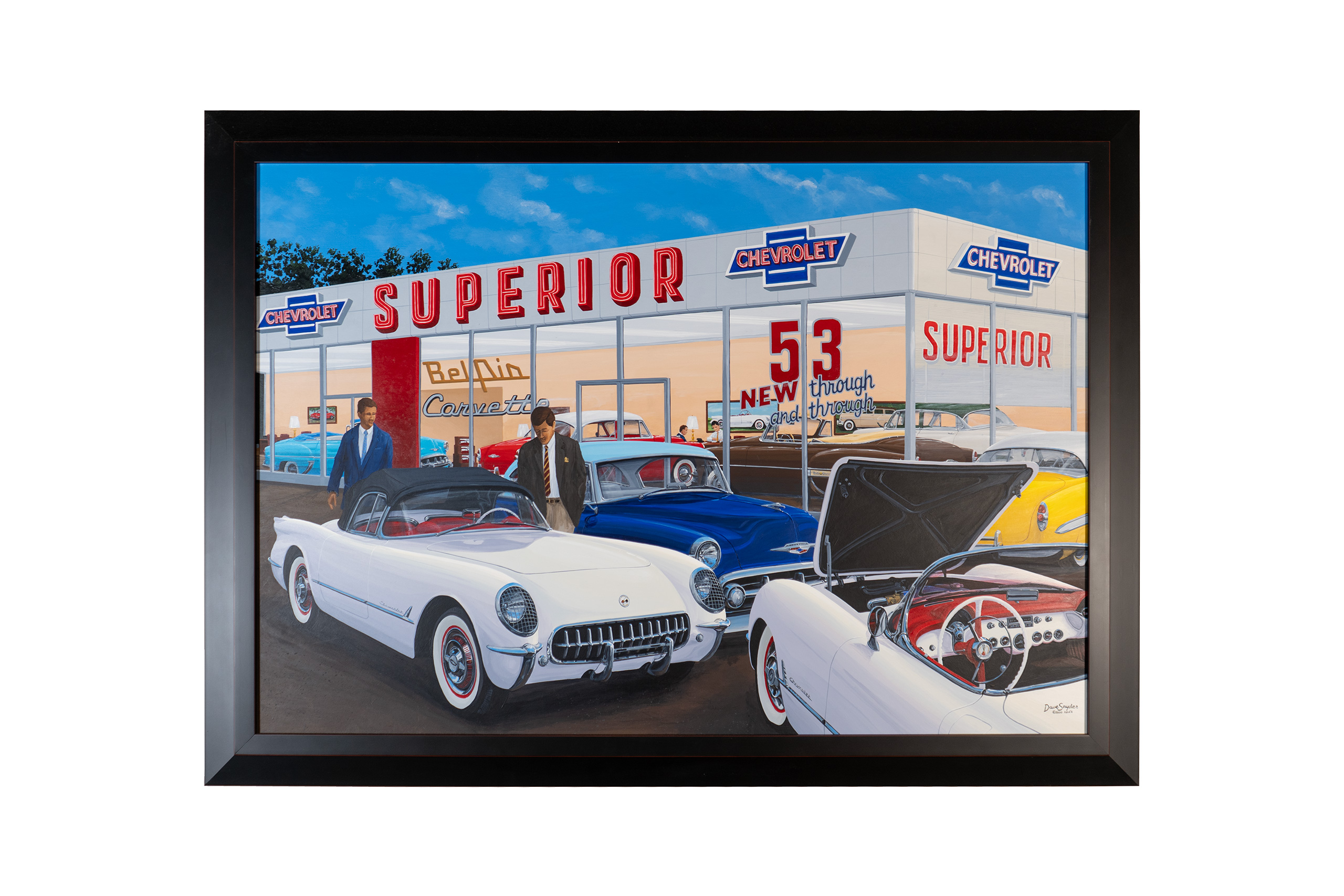 C1 1953 Chevrolet Corvette Delivery Day: The 53's Original Framed Artwork - David Snyder