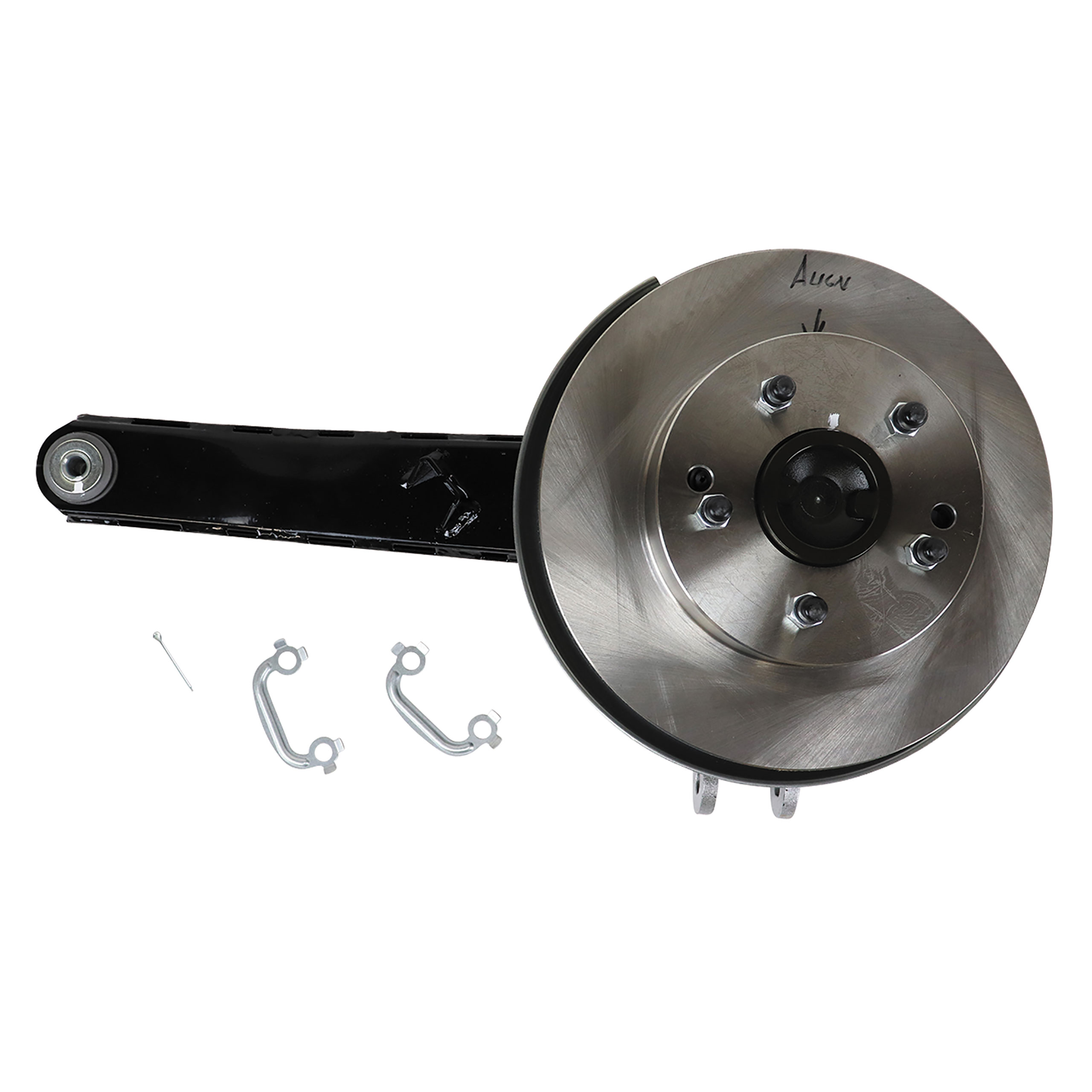 1965-1975 Chevrolet Corvette New Trailing Arm Assembly W/New Rotor And Rubber Bushing - LH - CA