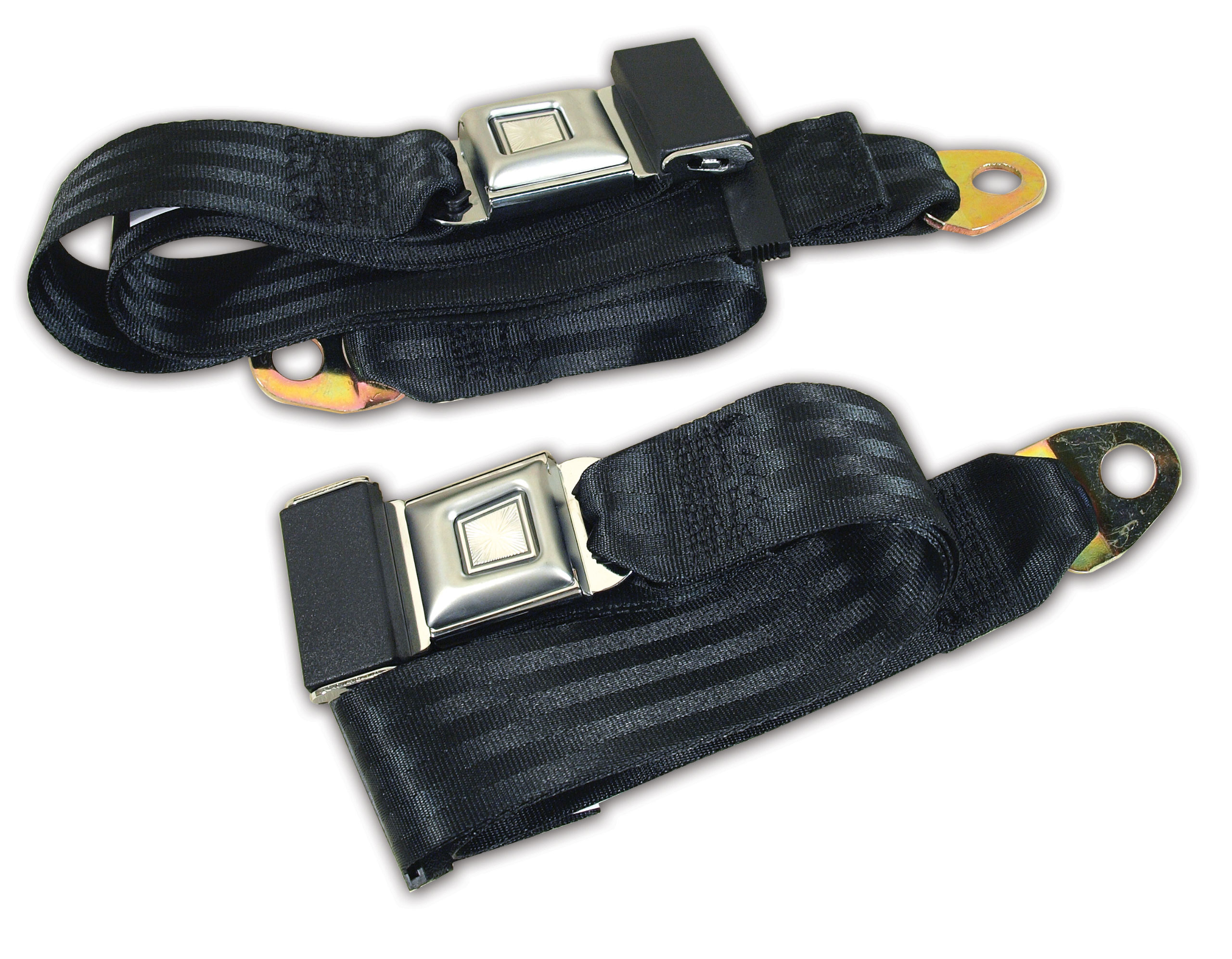 1968-1996 Chevrolet Corvette Seat Belts. Black Non-Retractable - Auto Accessories of America