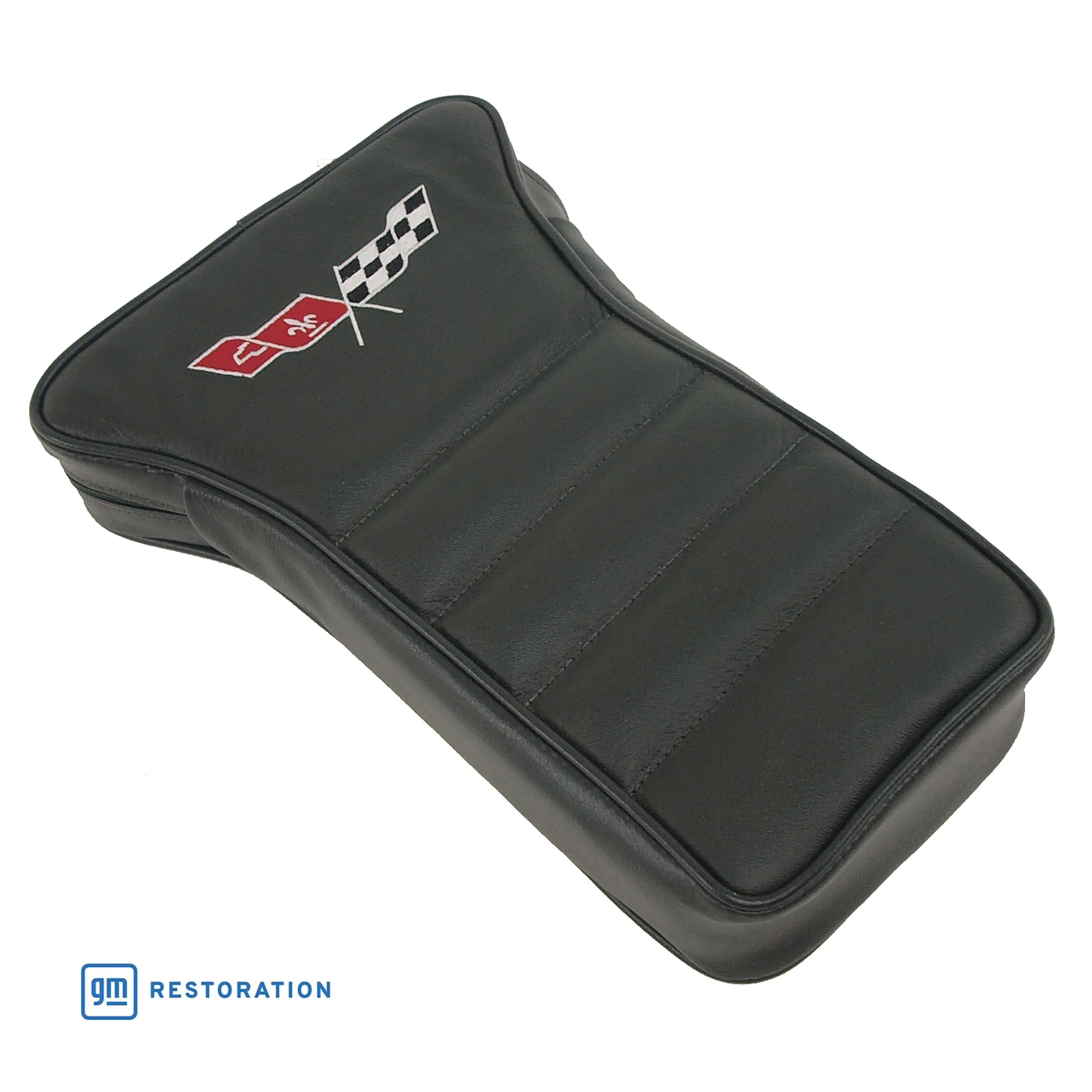C3 1979-1982 Chevrolet Corvette Center Armrest With Embroidered Cross Flags - Choose Color & Style - CA