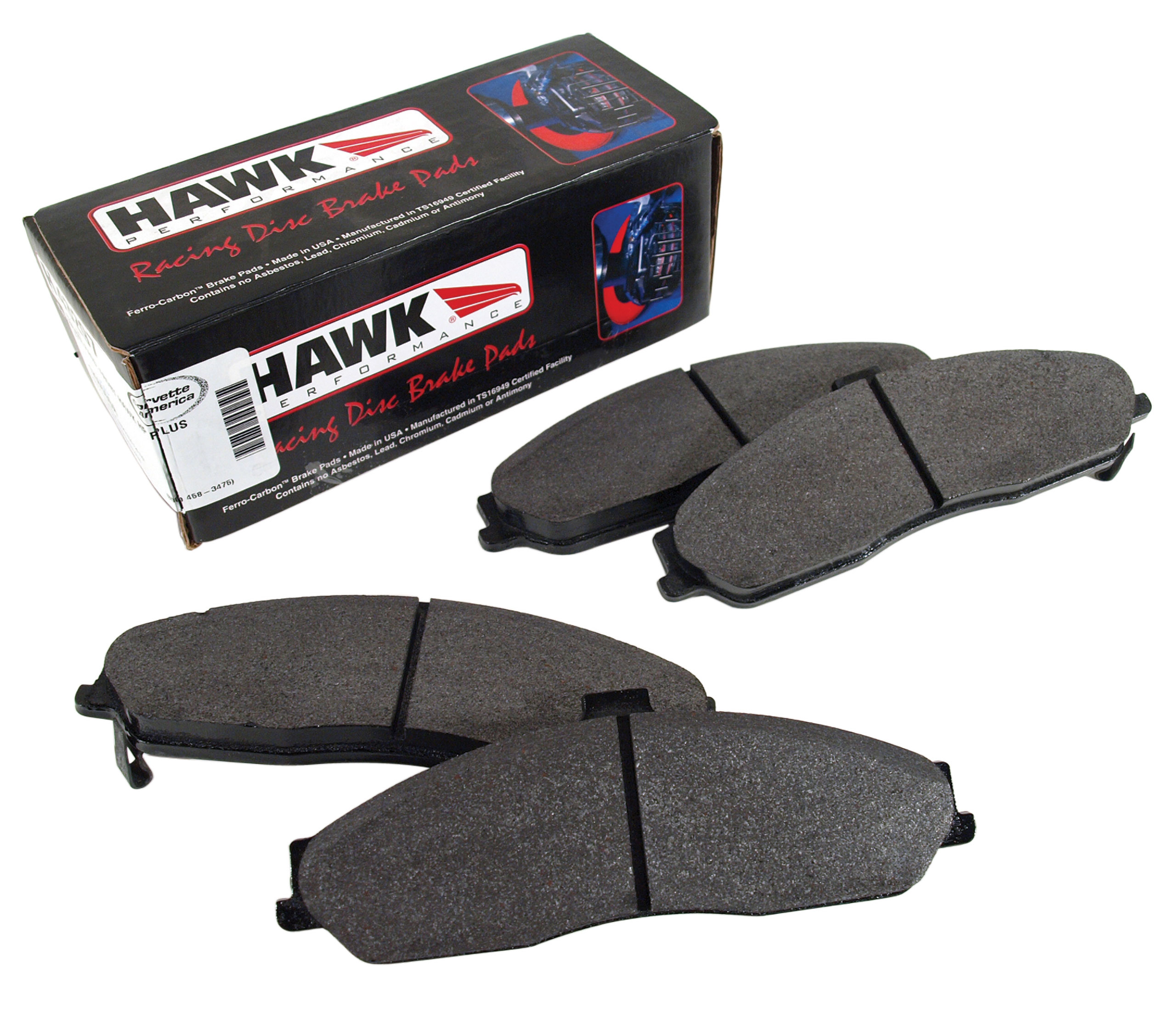 1997-2013 Chevrolet Corvette Brake Pads. Front Hawk HP Plus - Hawk Performance
