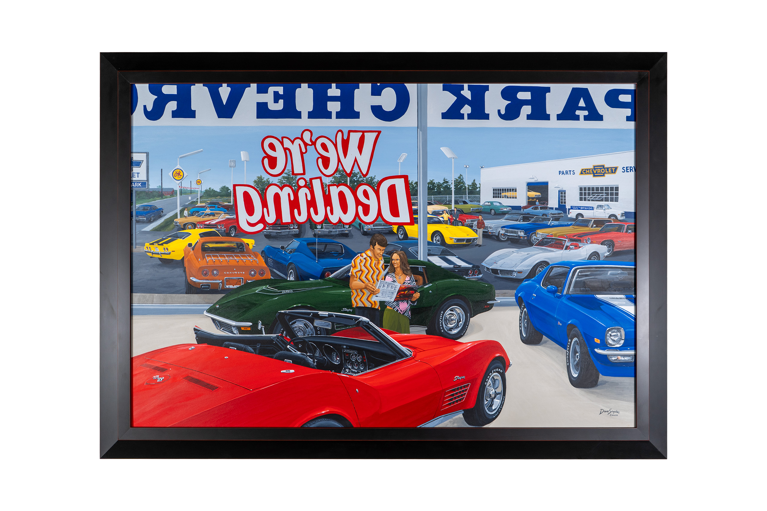 C3 1970 Chevrolet Corvette Delivery Day: The 70's Original Framed Artwork - David Snyder