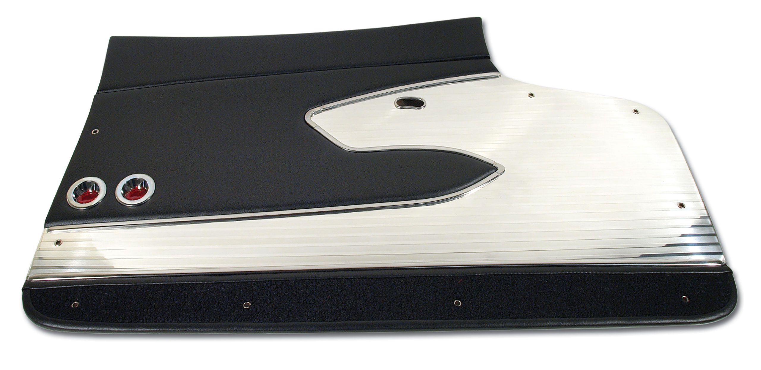 1961-1961 Corvette Deluxe Kick Panels W/Metal Insert & Trim - Black - CA main image 1