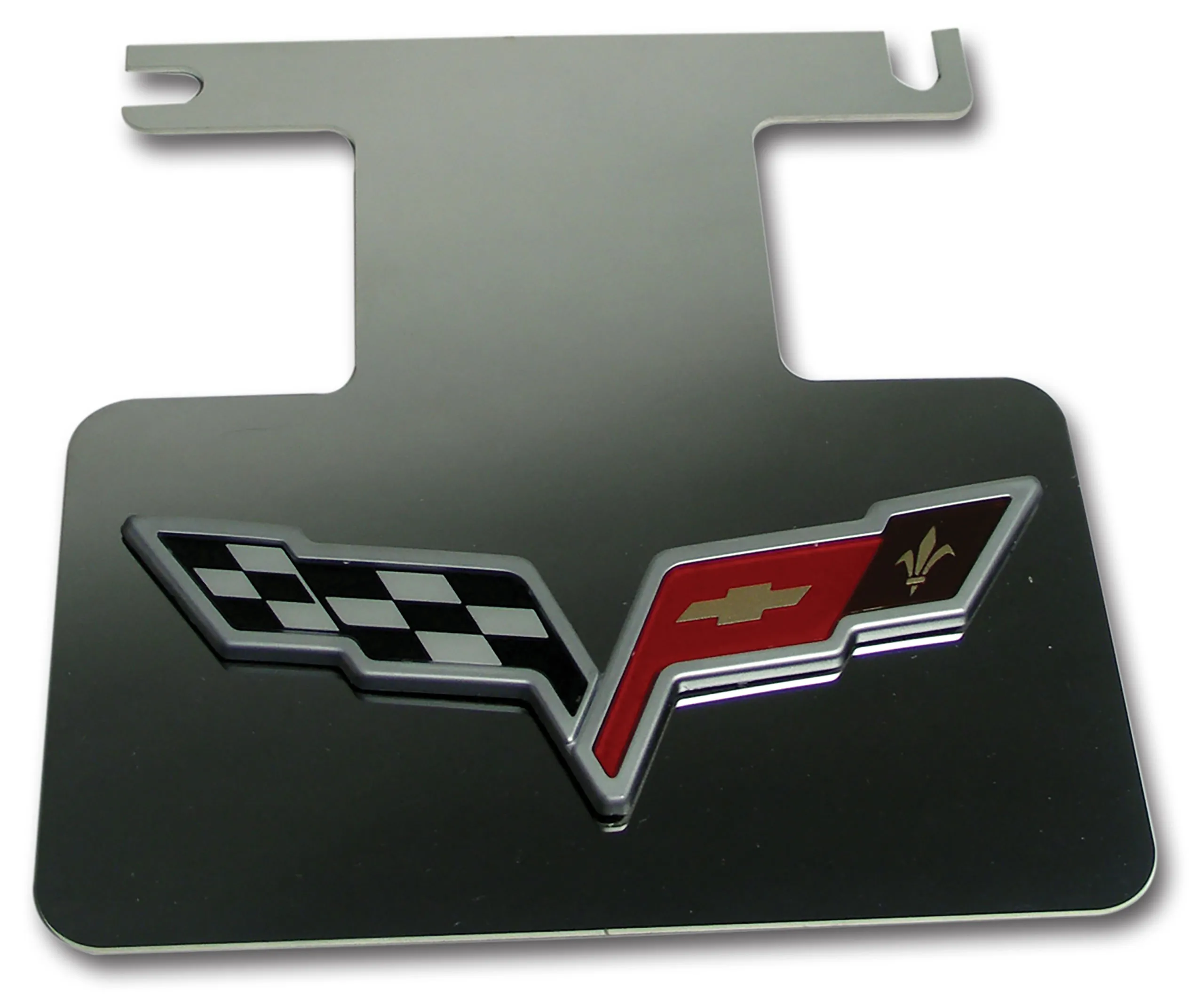 C6 2005-2013 Chevrolet Corvette Exhaust Plate. Stainless Steel W/3D C6 Emblem - CA